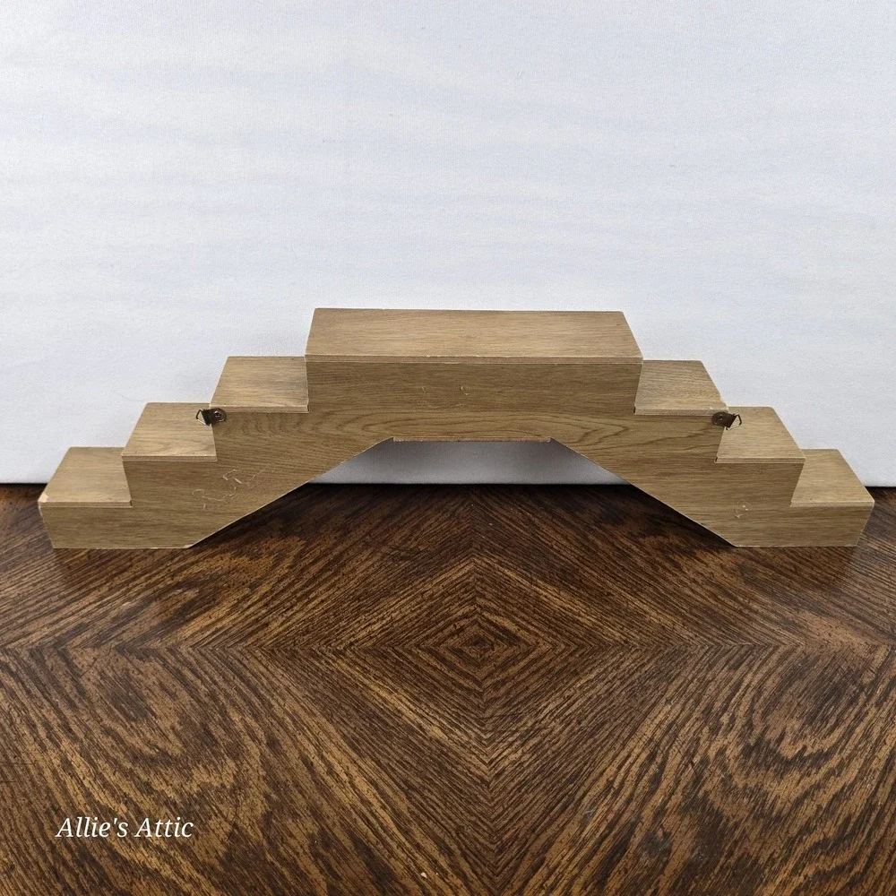 Vintage Wooden Steps Staircase Wall Trinket‎ Shelf Miniature Decor Display 21x6